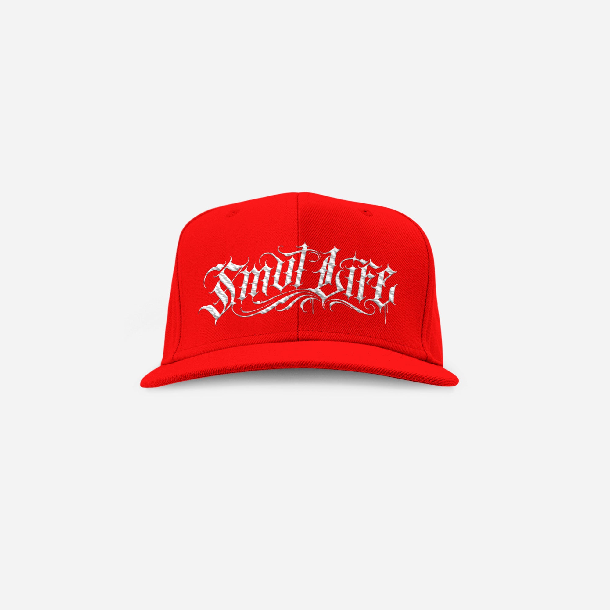 SMUTLIFE FREEHAND SCRIPT Red Snapback