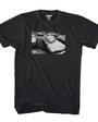 Black Smutlife FRISK ME T-shirt with a vintage black and white photo of a person on a car.