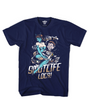 Navy blue 100% combed cotton "Livin' La Smutlife Loca!" T-shirt with alien fiend graphic.