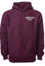 Grape SMUTLIFE N.Y.C. 1972 unisex hoodie, premium heavyweight fleece, white text, shoestring drawcord.
