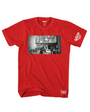 Red Smutlife Deep Throat Marquee Tee, 100% combed cotton, with a vintage black and white movie theater graphic.