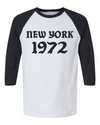 White & Black Smutlife New York 1972 baseball t-shirt