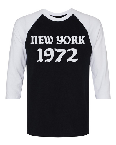 Black & White Smutlife New York 1972 baseball t-shirt