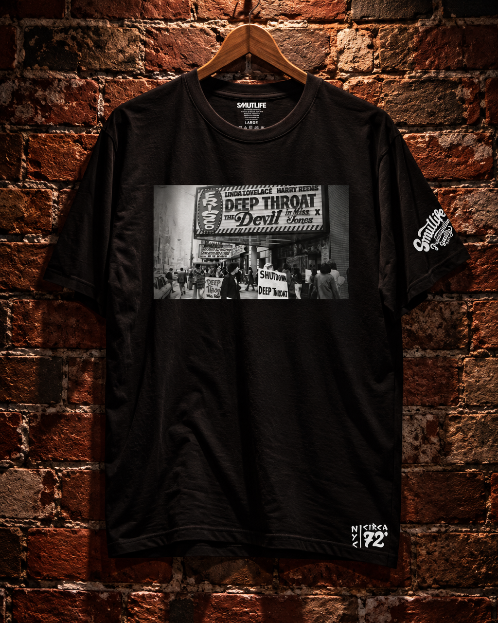 Deep Throat Marquee Black T-Shirt