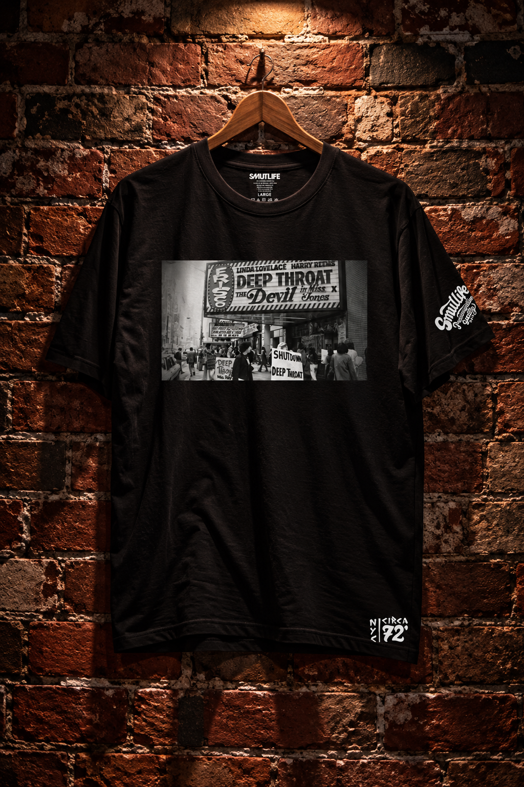 Deep Throat Marquee Black T-Shirt