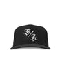 Black Smutlife S/L Script 6-panel snapback hat with white embroidered logo and flat brim.