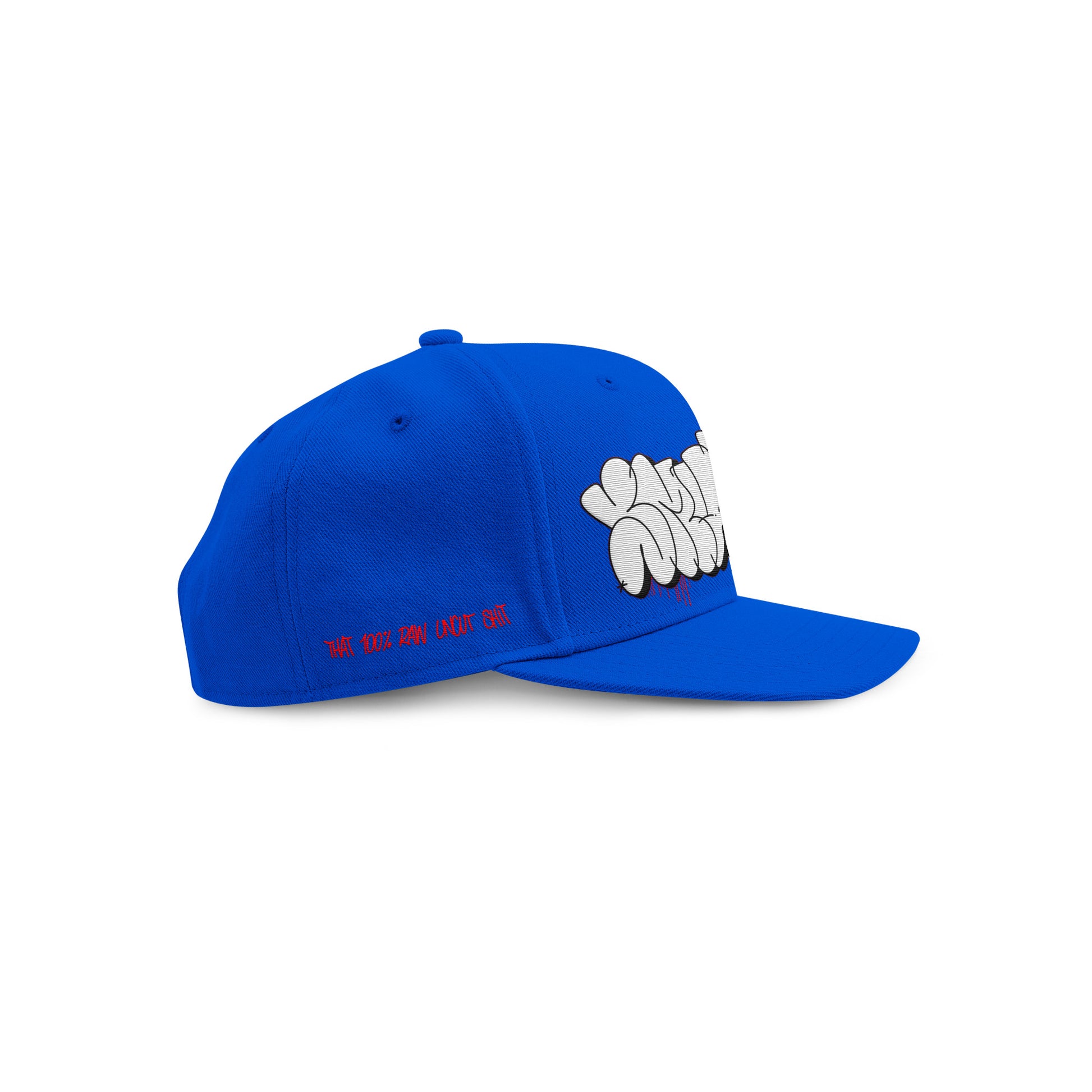 Dodger Blue SMUTLIFE THROWIE 6-panel snapback hat with white graffiti logo and red text.