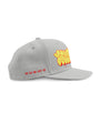 Smoke Grey SMUTLIFE THROWIE 6-panel snapback hat with flat bill and red graffiti design.