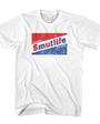 White combed cotton t-shirt with a distressed red and blue "Original Smutlife Brand" bubble gum wrapper design.