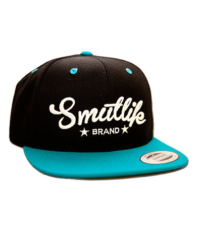Classic Black & Teale Smutlife Tri-Star Snapback Baseball Hat