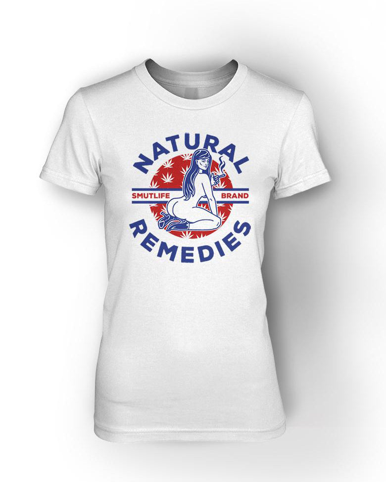 Smutlife Brand NATURAL REMEDIES Cannibus T-shirt for Ladies
